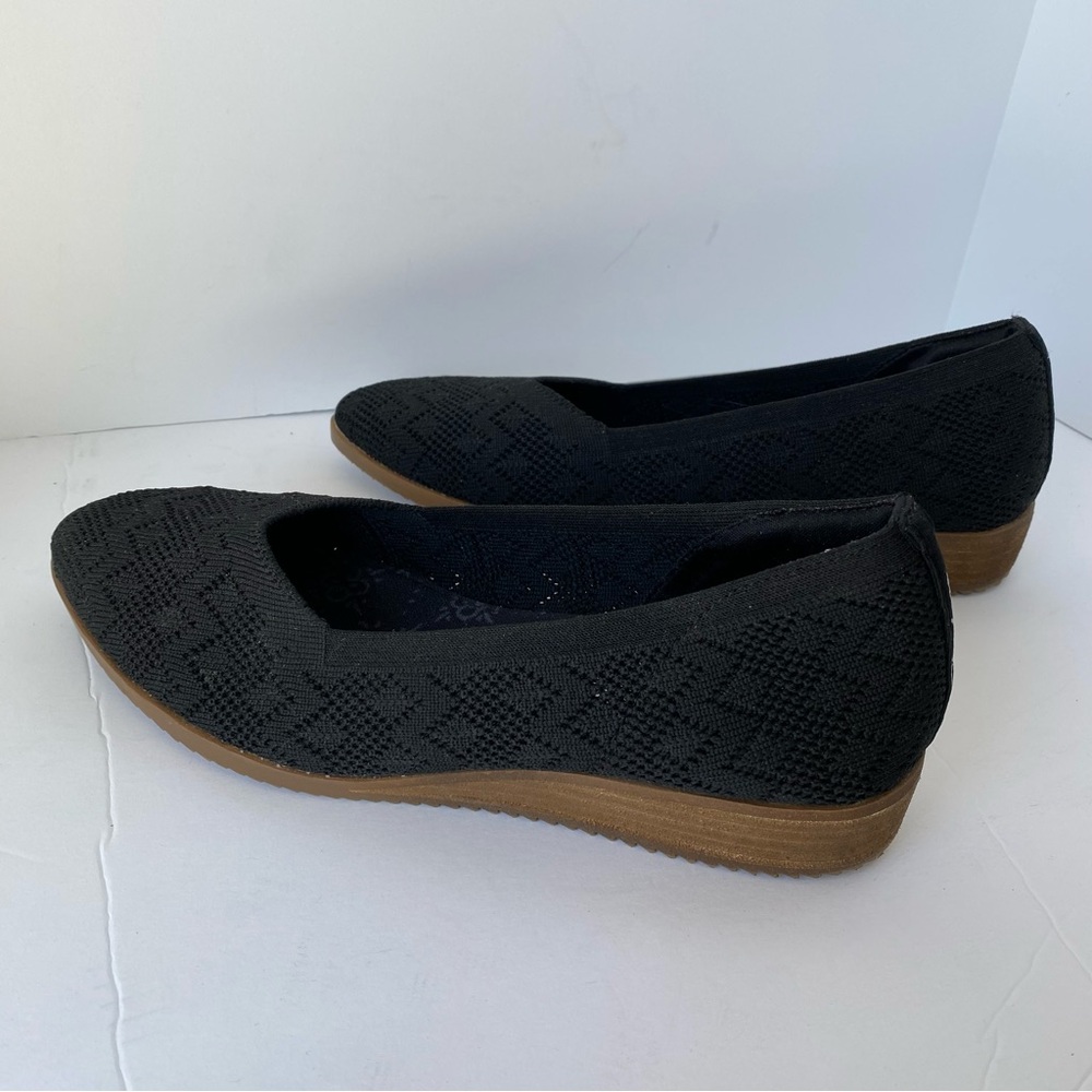 Skechers Cleo Crochet Black Wedge Flats “With Grace” - Sz 7.5 - Picture 7 of 11